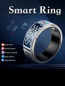 Smart Ring for Men Women, Fitness Tracker, Health and Sleep Monitor, 5ATM Waterproof, Multi-sport Mode, Heart Rate Blood Oxygen