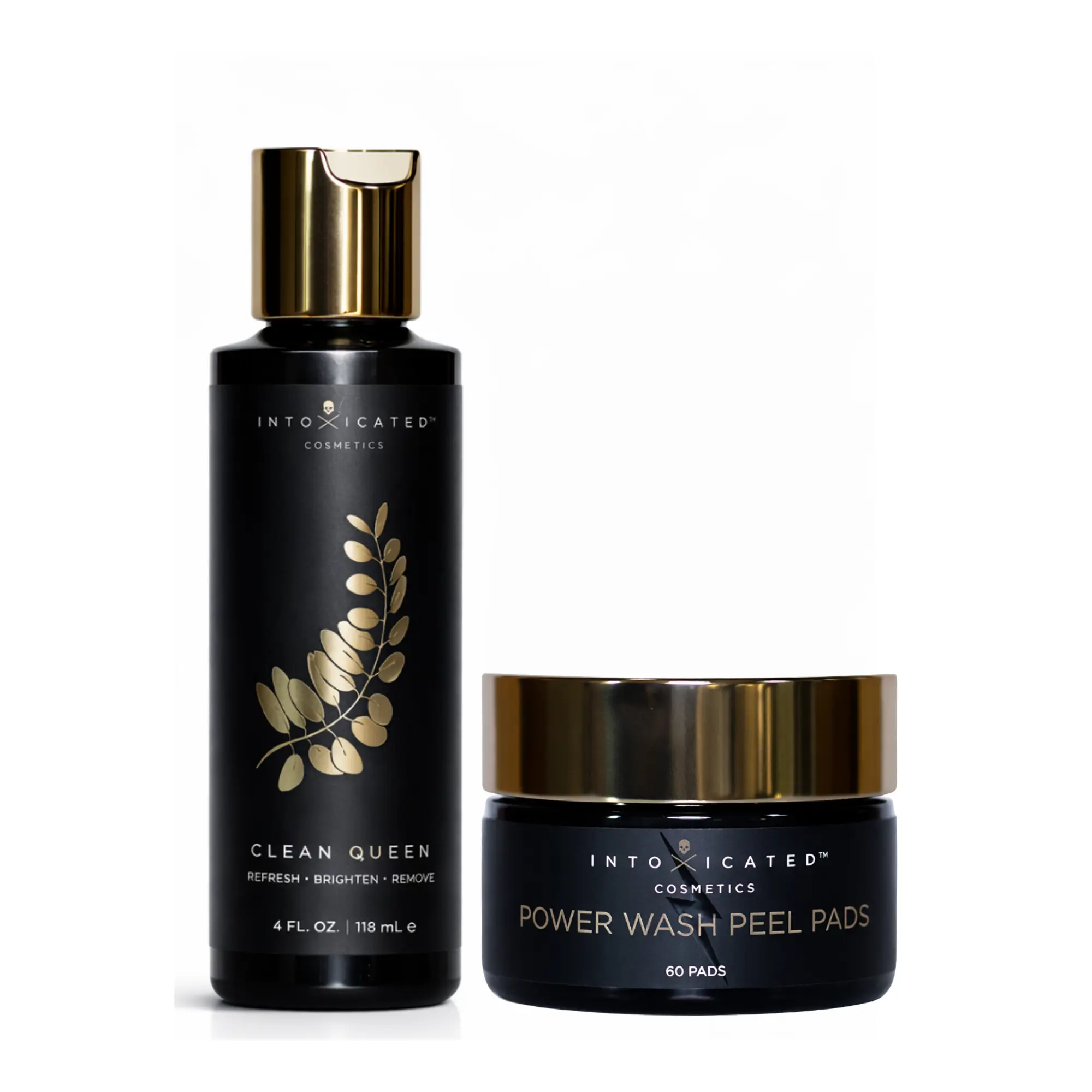 Intoxicated Cosmetics The Exfoliation Bundle | Clean Queen Glycolic Cleanser & Power Wash Peel Pads