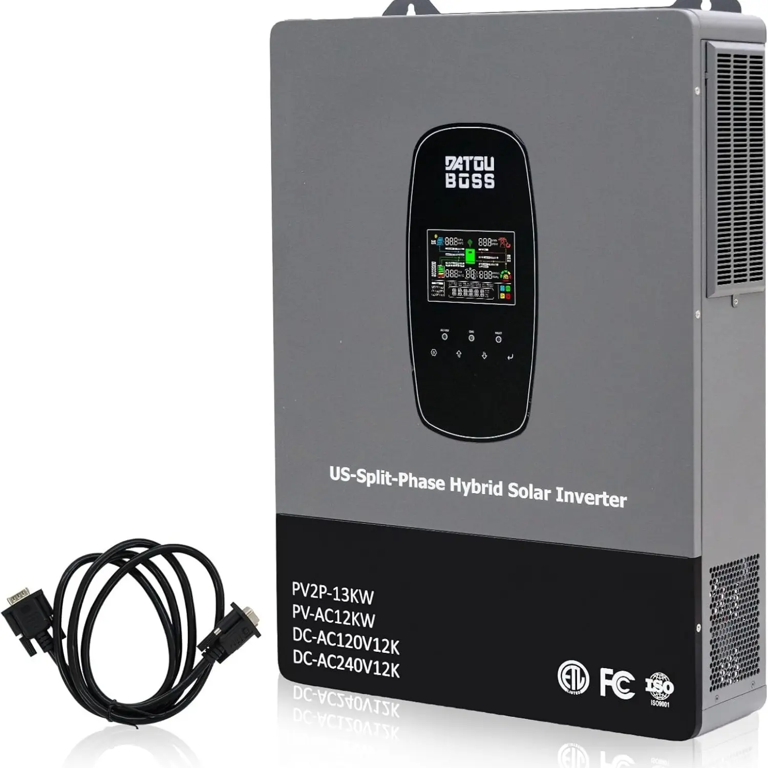 DATOUBOSS 48V 12kW Energy Efficient Inverter - Split Phase 120/240V Pure Sine Wave, Off-Grid System, Dual 6500W MPPT, Home Backup Power Solution