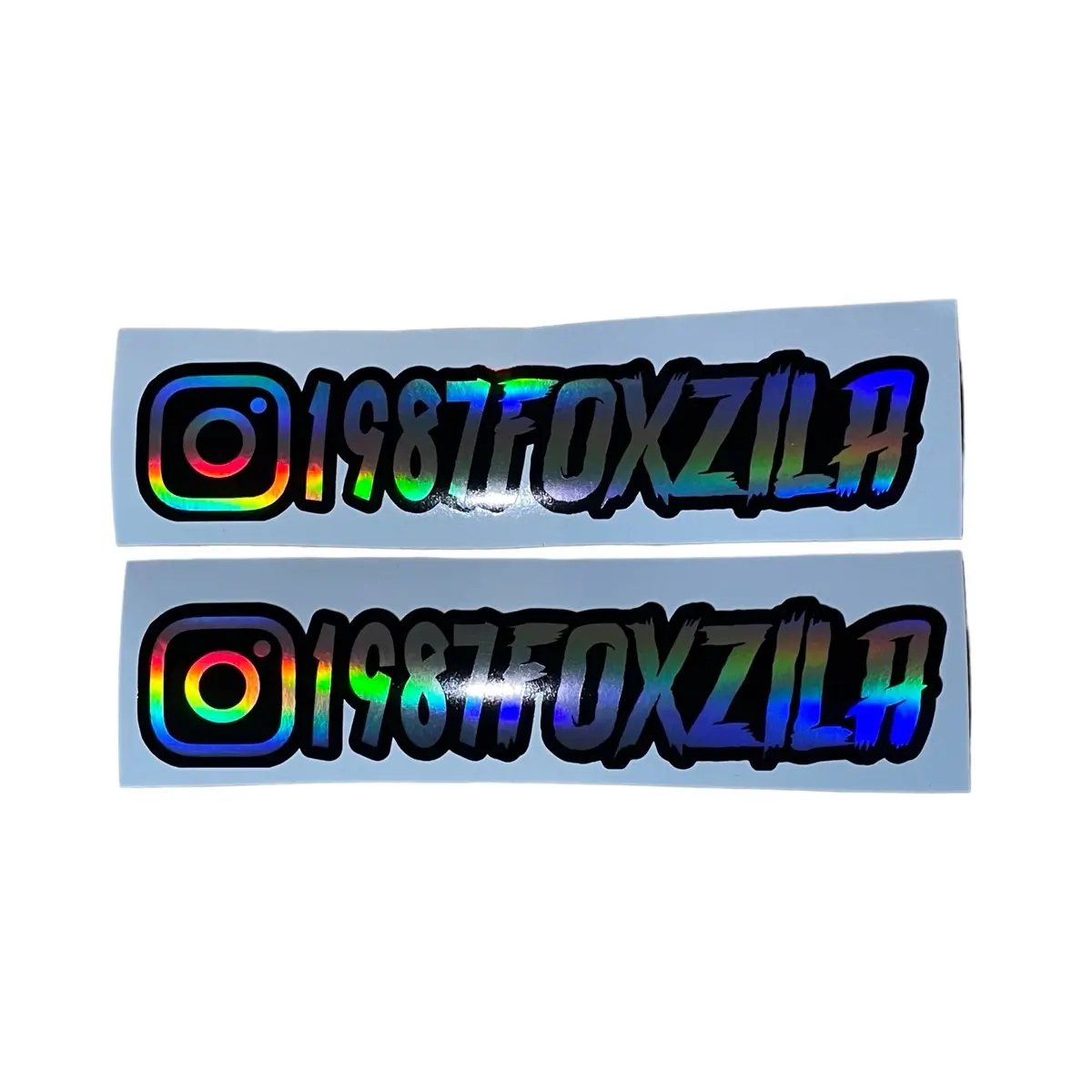 Custom holographic name decals Custom holographic name decals