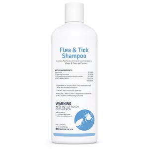 Flea and Tick Shampoo for Dogs and Cats, Fast-Acting Cleansing Formula for Skin and Coat Care, Soap-Free Pet Shampoo, 16 oz