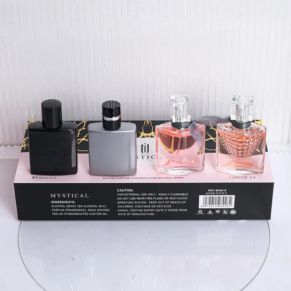 MYSTICAL Eau De Parfum Gift Set - 4 x 30ml Bottles, Premium Marble Packaging, Long-Lasting Fragrance for Women, Fragrance Gift Box, Perfume, Gift Box Fragrance Sets