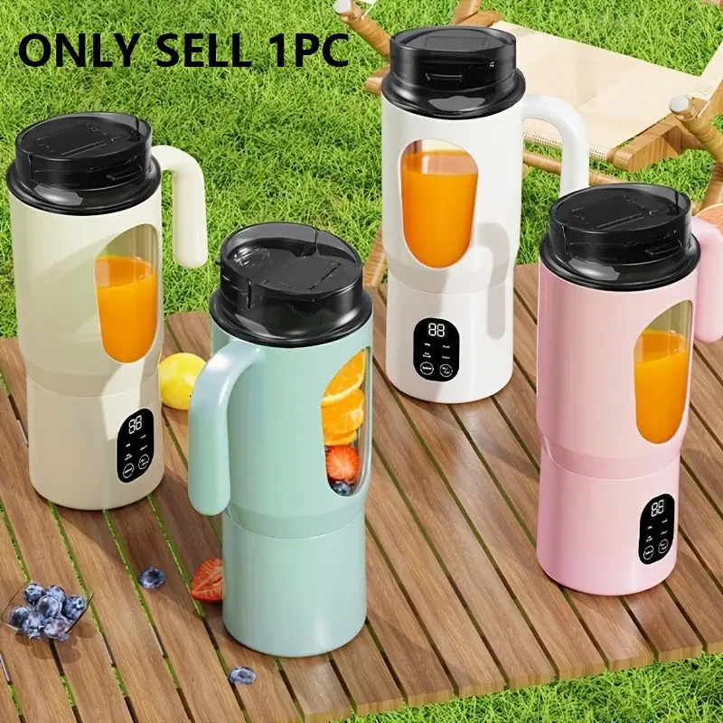 USB Rechargeable Cordless Portable Juicer, Small Juice Maker for Smoothies and Milkshakes, Mini Ice Crusher, 4 Modes, 580ML Capacity, Easy Clean, Travel Friendly, Portable Smoothie Blender, Compact Personal Blender