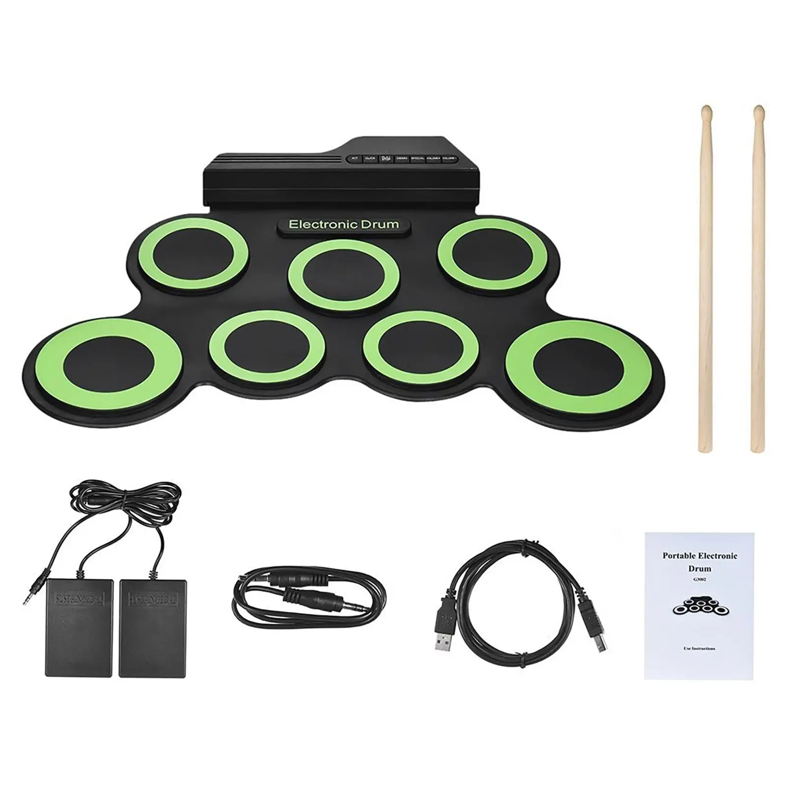 Portable Electronic Drum Kit, Drum Sets, 1 Set Foldable Electric Drum with Other Accessories