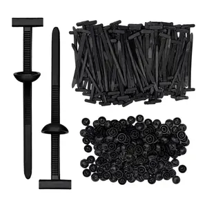 50PCS Car Cable Tie Mounts, Push-In Wire Harness Clips, Plastic Zip Tie Bases with Cap, Fastener Clips for Auto, Truck, Motorcycle, Wire Organizer