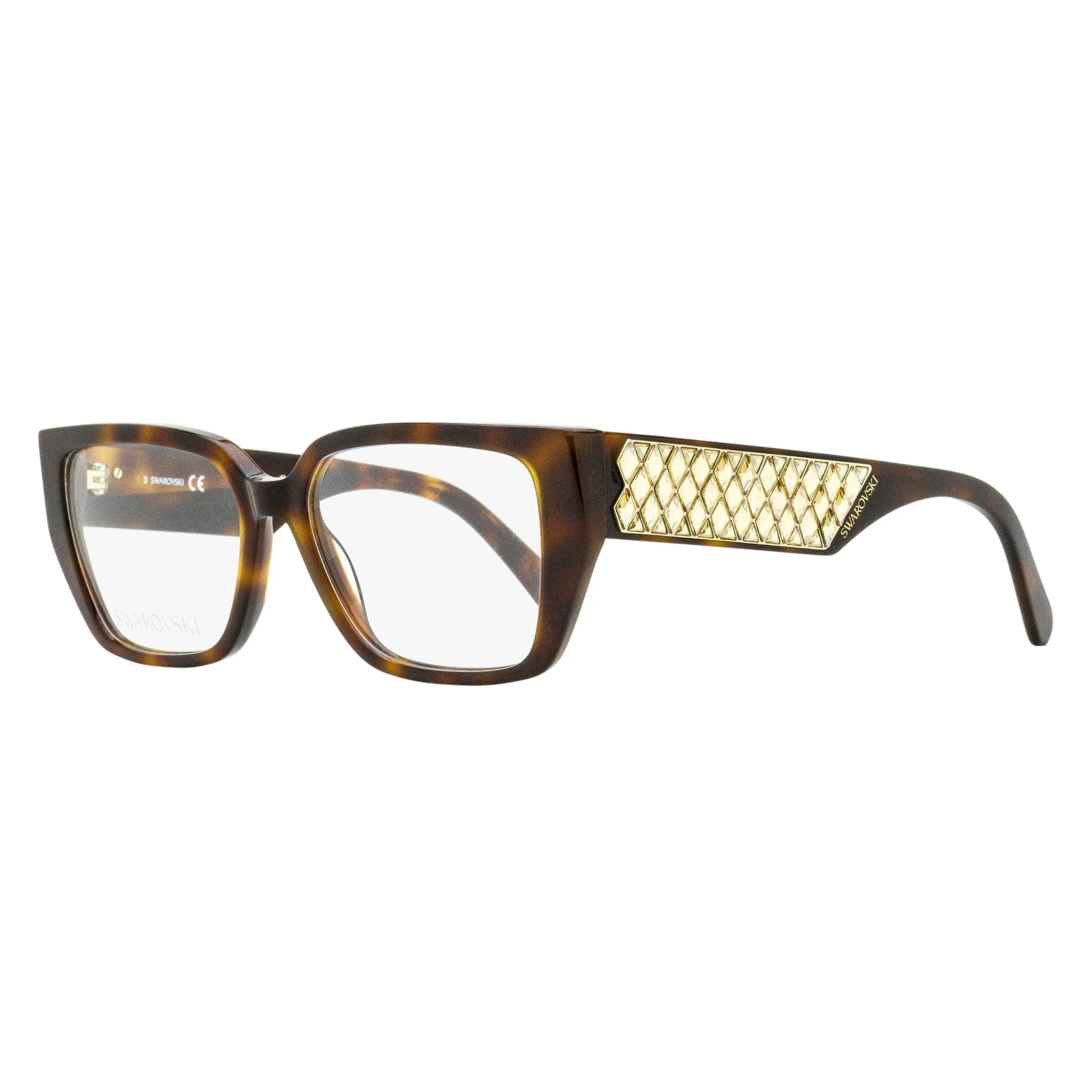 Swarovski Lattice Crystal Eyeglasses SK5446 053 Havana 54mm