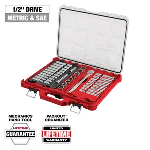 Milwaukee 48-22-9487 47pc 1/2" Drive Ratchet & Socket Set with PACKOUT Organizer