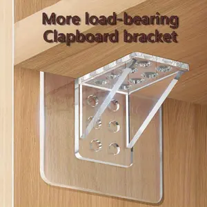 2Pcs Self Adhesive, Strong Partition Holders Metal Organizer for Kitchen Cabinets, Book Shelves & Closet Brackets! Heavy Duty Shelf Pegs - Punch Free