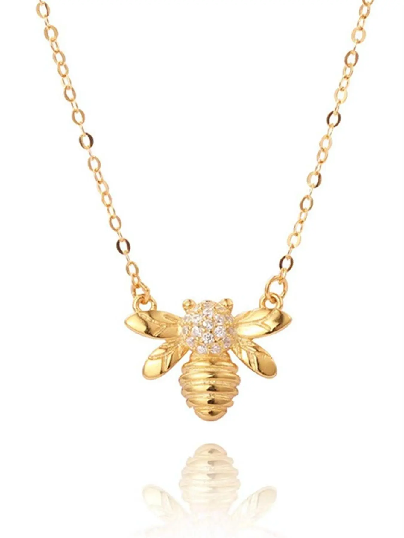 Cute Bee Design Pendant Necklace for Women, Elegant Rhinestone Decor Necklace for Party, Daily Clothing Decor, Trendy All-match & Exquisite Jewelry for Birthday Gift, Charms Necklace, Fashionable Jewelry Accessories