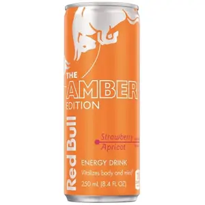 24x Red Bull Strawberry Apricot - Energy Drink Beverage Refreshing Caffeinated Performance Supplement Liquid Vitiman B Group Enriched Low Sodium Bulk Lot Wholesale Bundle Liquid For Fitness Sports Work Study Gym Active 8.4oz 24ct