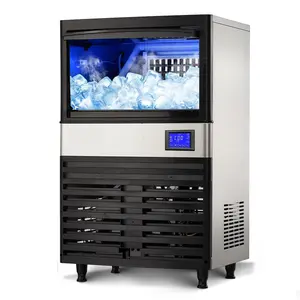 GARVEE 110LBS/24H Commercial Ice Maker Machine,Large Ice Making Machine With 33 Lbs Storage Bin,   LCD Panel With Blue Light, Electric Drain Pump, Water Filter & Scoop,for Bar, Home, Restaurant, Coffee Shop