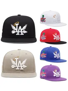 2025 Personalized New LA Wings Side Coconut Tree Embroidery, Custom Embroidered Hat, Trendy Street Hip Hop Hat Outdoor Sunshade Hat Baseball Hat Adjustable Flat Edge Hat Suitable for Men and Women Adjustable Snapback Cap