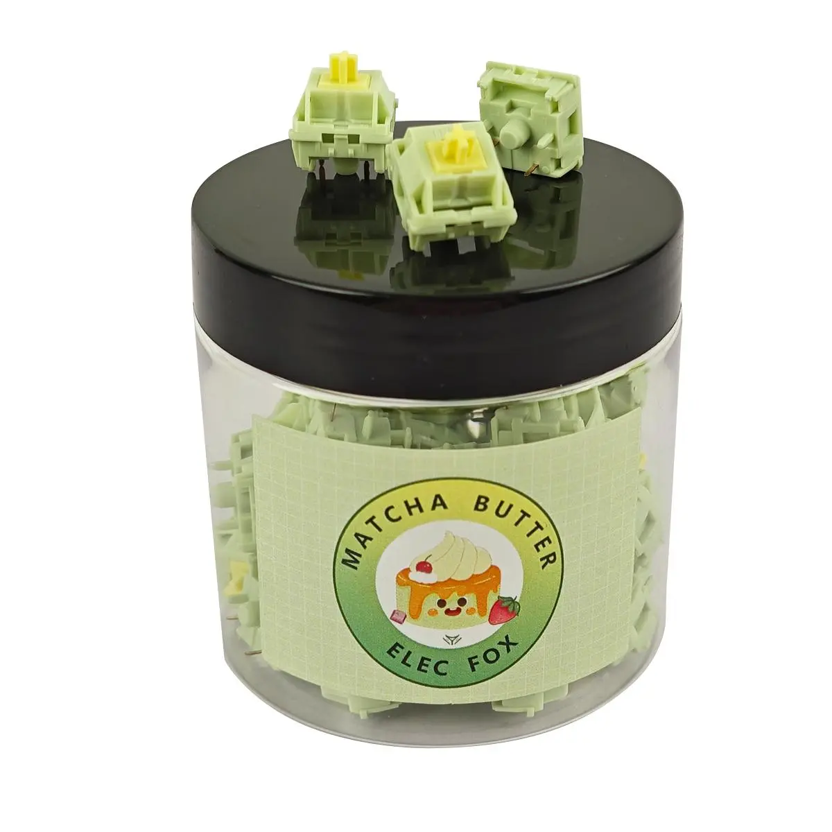 HMX ELEC FOX Matcha Butter Milk Linear Switches (36Pcs/Jar)(Same model as INKY75 Switches) Keyboard Mechanical