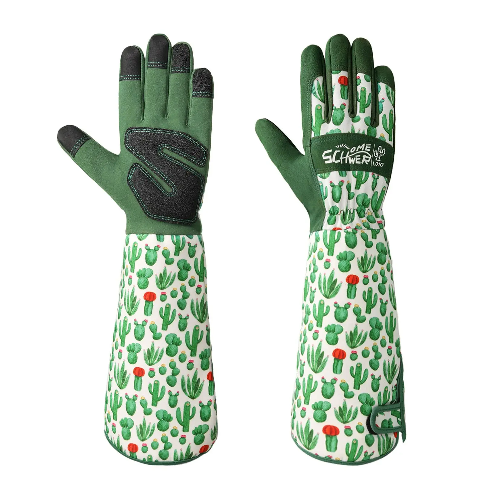Schwer Long Gardening for Women, Rose Pruning with Forearm Protection, Breathable Work with Touch Screen for Yard & Outdoor Work, Cactus