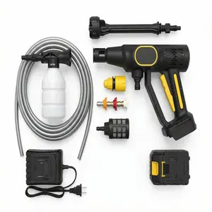 COZONY Cordless Pressure Washer, 500PSI Portable Handheld Power Cleaner, 6-in-1 Nozzle, 23FT Hose, 20V 4.0Ah Battery & Charger