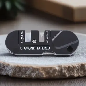 Portable 4-in-1 Tungsten Steel Knife Sharpener - Multi-Purpose Home & Outdoor Tool with High-Precision Quick-Sharpening, Wear-Resistant Metal Rod for Kitchen & Camping Knives - Professional Sharpening System Survival Tools Metal Multifunctional Tool