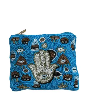 Beaded Coin Purse for Women - Wallet with Beads and String