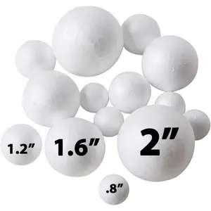 240 Pack Bulk Foam Balls Craft Balls for DIY Home School Craft Projects 4 Sizes 0.8'' 1.2'' 1.6'' 2'' Inches