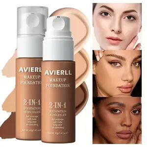 Moisturizing Foundation & Concealer | Waterproof, Suitable for Women'S Makeup, Christmas Gift, AVIERLL, 40g/1.41 oz, Medium Coverage, Fair to Light
