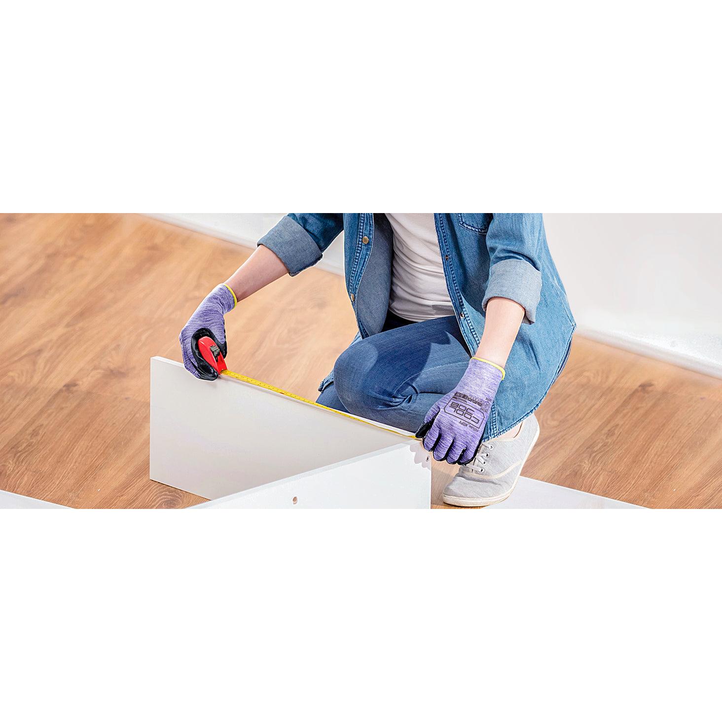 COOLJOB 10 Pairs Nitrile Dipped Safety Work Gloves with Grip, Non-slip Rubber Coated Bulk Garden Gloves(Pink&Purple)