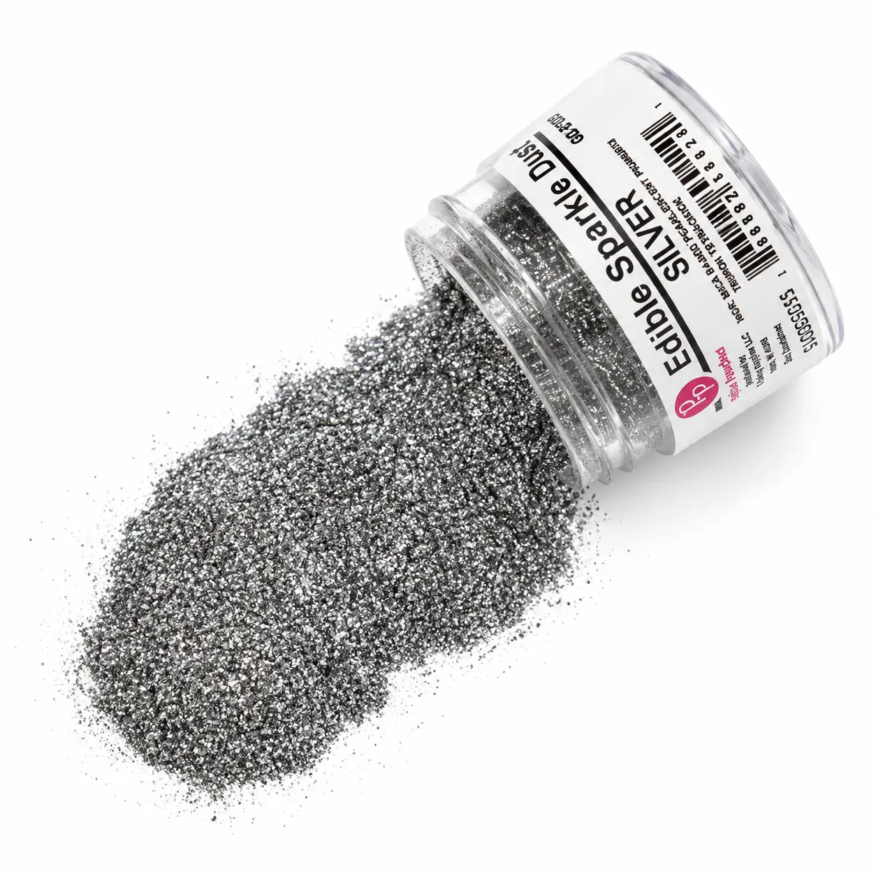 Edible Sparkle Glitter Silver Edible Glitter .25 Oz