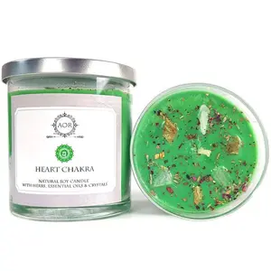 Heart Chakra Soy Candle with Crystals | Art Of The Root