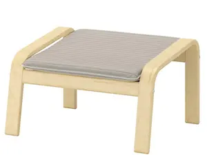 IKEA POÄNG Ottoman, Birch Veneer Frame with KNISA Light Beige Cushion, Modern Scandinavian Footstool, Lounge Chair Foot Rest, Living Room Comfort Ottoman, Ergonomic Relaxation Furniture
