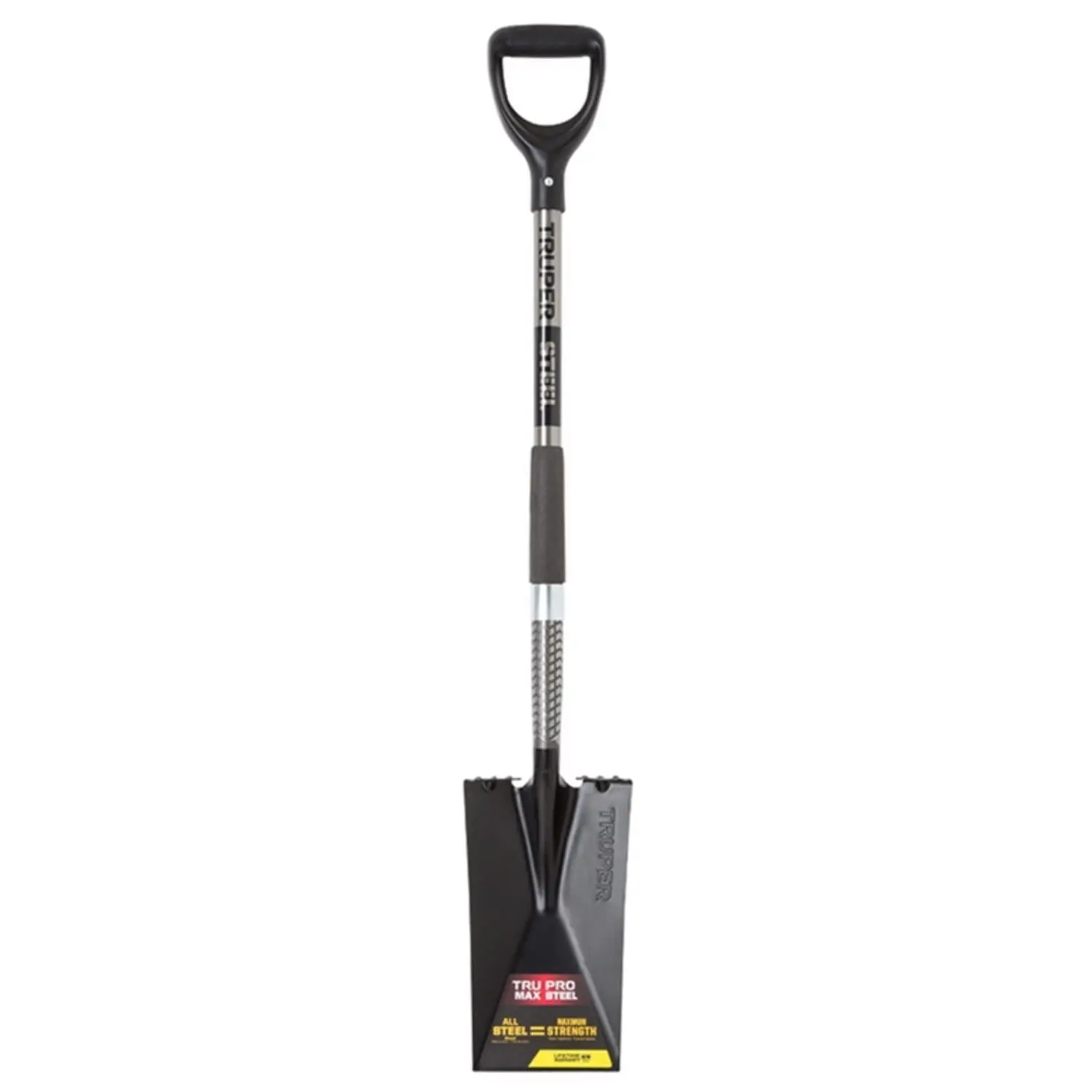 Truper D-Handle Garden Spade with D-Shaped Grip, 10x7.25x27 in. Steel Blade, Perfect for Digging Tasks (Garden Tools, Hoes & Rakes Category)