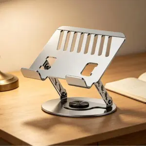 360° Rotatable Carbon Steel Laptop Stand Foldable & Height Adjustable Heavy-Duty Load-Bearing Ergonomic Desktop Holder for Laptops Tablets Ideal for Office Home Travel