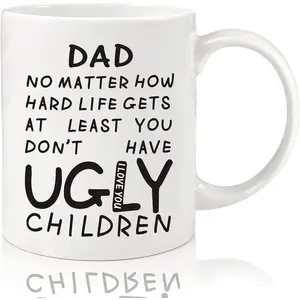 Fathers Day Gift Dad Gifts from Daughter Son Wife: 11oz Funny Coffee Mug for Dad Unique Birthday Gifts for Father Husband Men Him Personalized Christmas Anniversary Retirement Presents for Daddy Stepfather