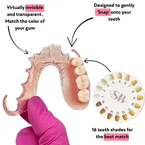Flexi Partial | Custom-Made Fake Teeth | Covers Up to 8 Missing Teeth | Flexible Cosmetic Teeth for Enhanced Smile Appearance Comfortable Fit Natural Look