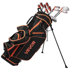 summervibes VEVOR Golf Club Set, 12 Pieces Women's Golf Club Complete Set Right Handed with 460CC #1 Driver, #3 5 Fairway Wood, #4 Hybrid, #5/#6/#7/#8/#9/#PW/#SW Irons, L-Shaped Putter, Golf Stand Bag, Orange