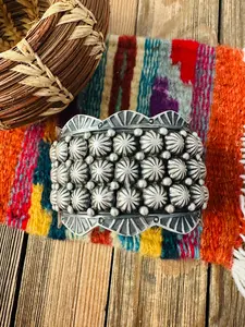 Handcrafted Sterling Silver Studded Cuff Bracelet by Leroy James
