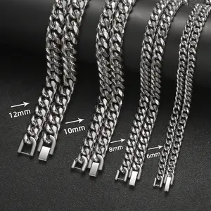 Titanium Steel Cuban Link Chain & Bracelet | Hip Hop Jewelry for Men, No Fade, Waterproof, Unique & Stylish Design