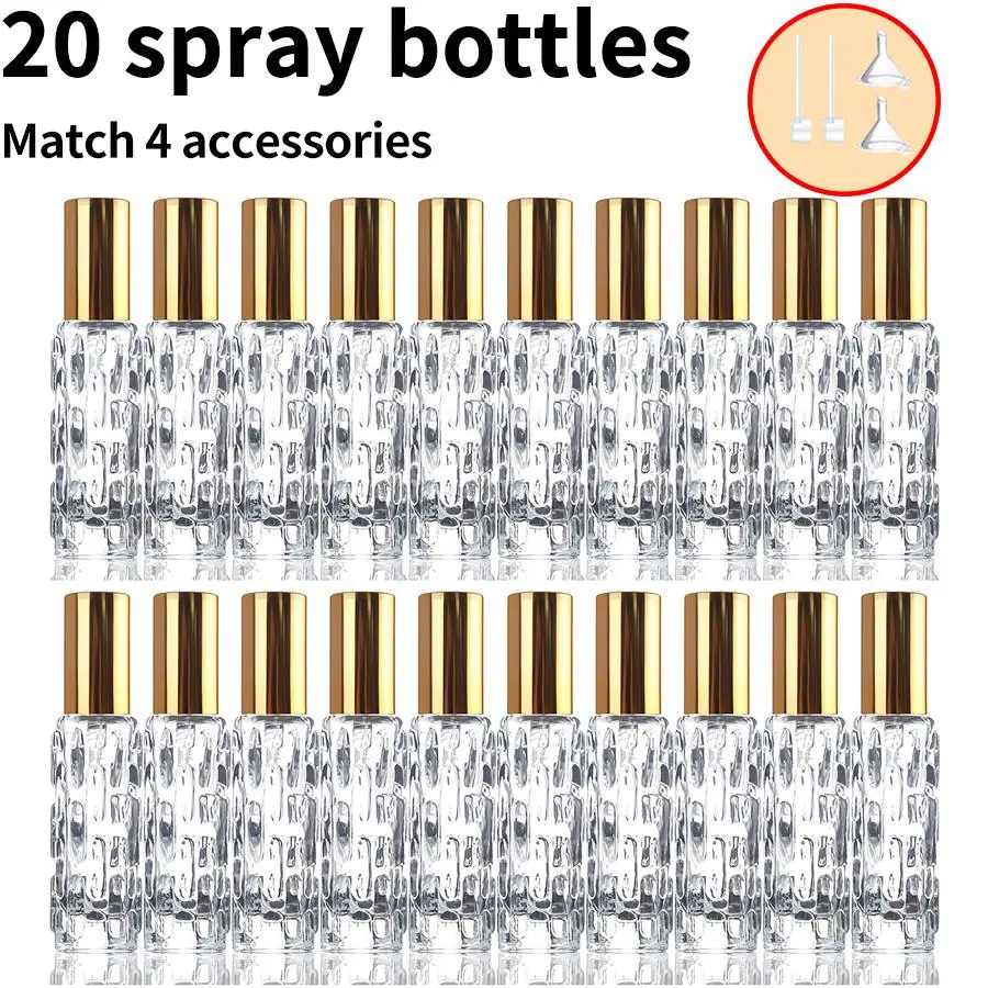 Refillable Perfume Bottle Set, 20pcs Portable Spray Bottle & Funnel & Transfer Tool, Makeup Tools for Women & Girls, Cosmetic, Makeup Accessories, Portable Perfume Bottles