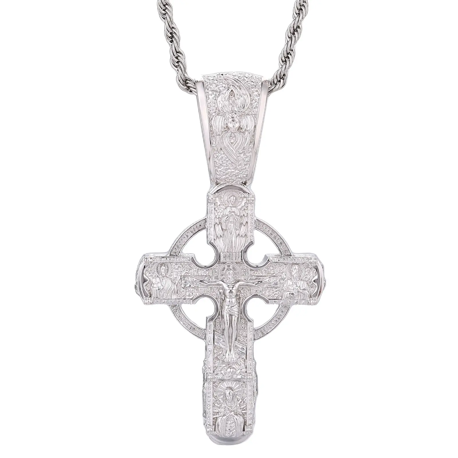 UCCIYO Geometric Fashion Cross Pendant Charm, Inlaid Zircon Copper Street Jewelry for Men, Hip Hop Gift Item【#CZP1803】
