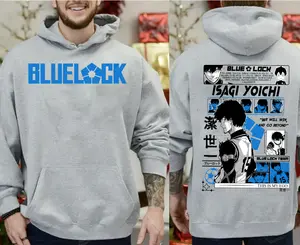 Anime Blue Lock Isagi Yoichi Printed Hooded Men Women Hot Manga Hoodies Oversized Streetwear Harajuku Unisex Fit Cotton Tops Garment