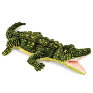 Real Planet™ Green Open Mouth Crocodile Realistic Plush Stuffed Animal plush stuffedanimals