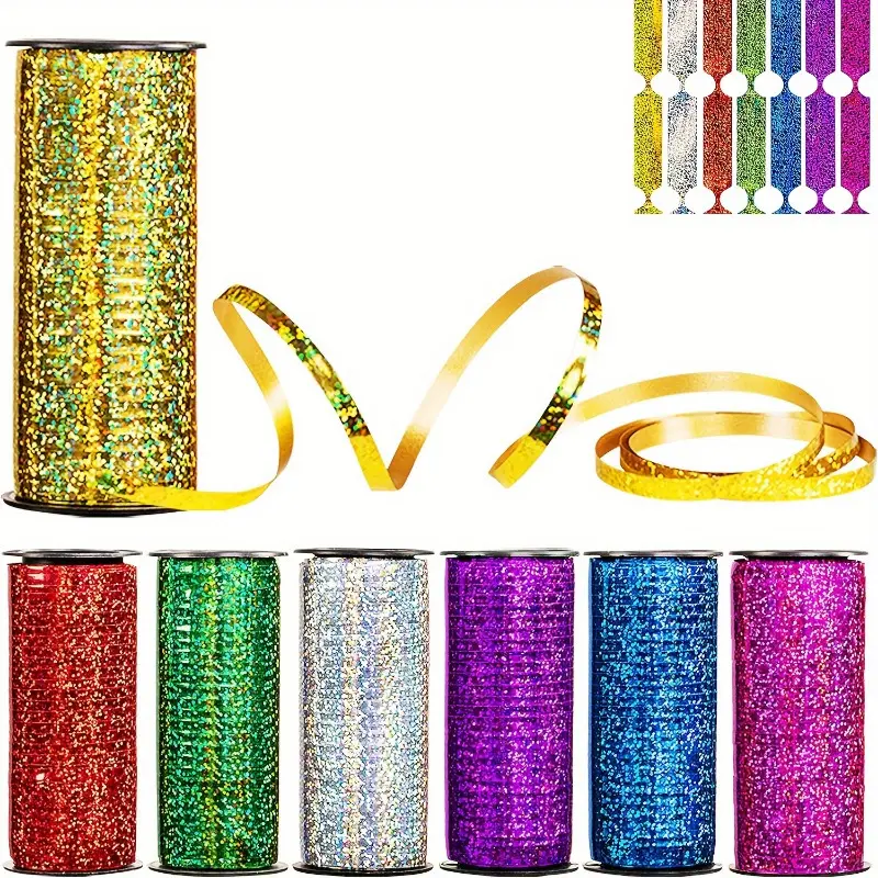 1 roll balloon ribbon, cake rope, balloon tie rope, Balloon Party Supplies, sparkling packaging ribbon and balloon threads, Christmas/birthday party decoration, bouquet ribbon, Balloon Arch Decoration