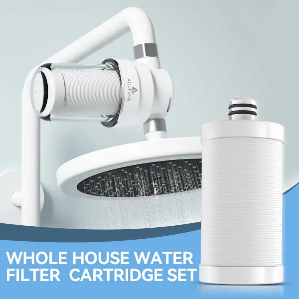 2Pcs Home Portable Mount Tap Replacement Water Filter System Set - 264-gal Odor Free Dirt Blocker Pre-Filter Element, Improves Water Quality, Versatile for Kitchen Sink, Bedroom Use