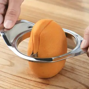 Stainless Steel Mango Slicer and Pitter - Efficient, Durable Kitchen Gadget, Cutter and Peeler for Quick Fruit Prep