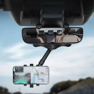 Car Rearview Mirror Mobile Phone Holder, 360 Degree Rotatable Car Phone Fixing Stand, Adjustable Navigation Bracket, Cellphone Car Mount, Universal Smartphone Holder, Phone Holder For Car