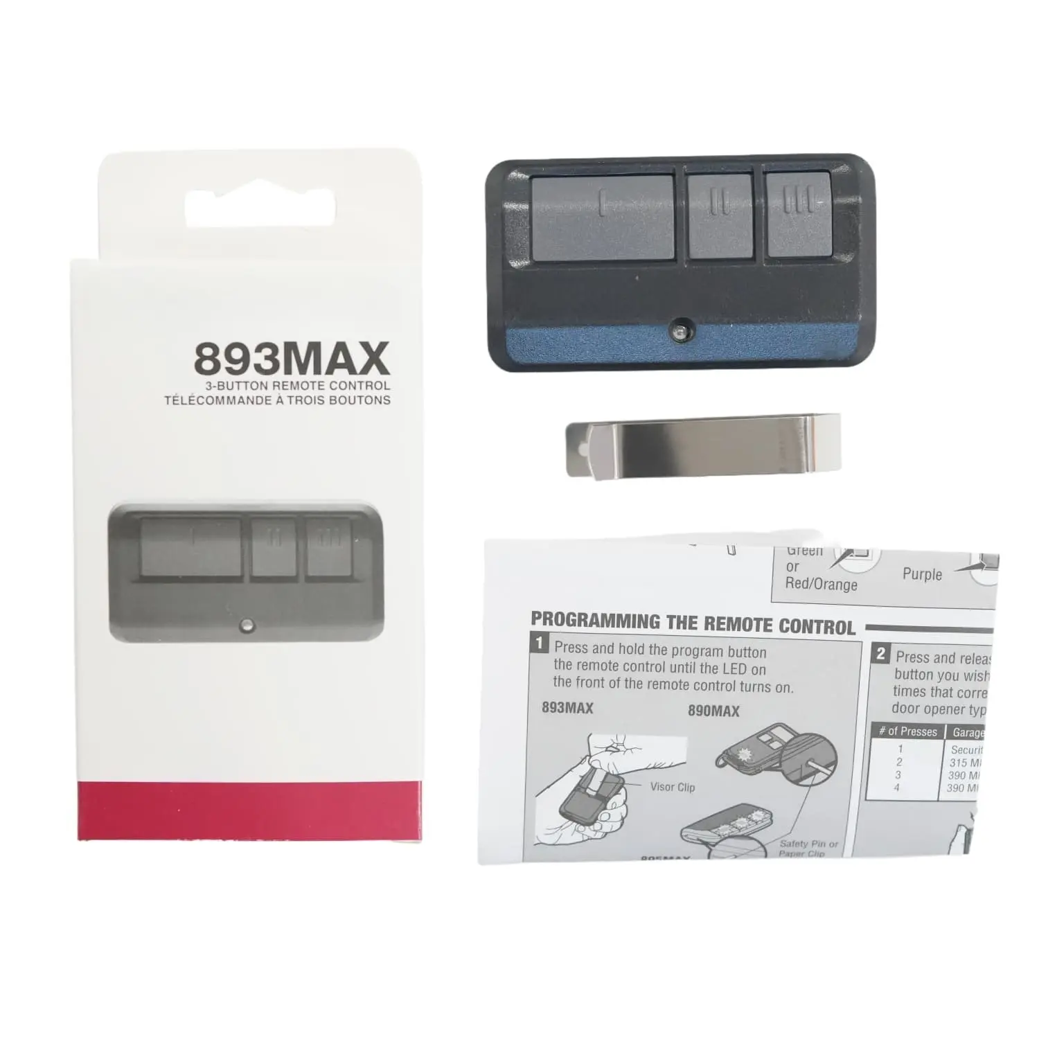 893Max Remote Control for Liftmaster Garage Door Opener, Security 2.0, Rolling Code, Batteries Included, for Multi-Car Users to Control the Door, Lift Gate Opener Key Switch