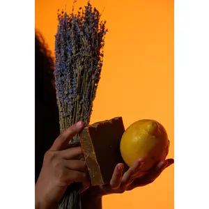 Sunny In Denbigh Turmeric, Lemon & Lavender Soap – Brightening & Clarifying Face & Body Bar (5-6oz) Radiant Comfort Cleansing Cleanser