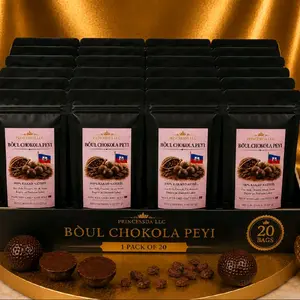 Natural Cacao Chocolate Bars, Bon Gou Flavor Snack Bar, 1 Pack (20 Bags)