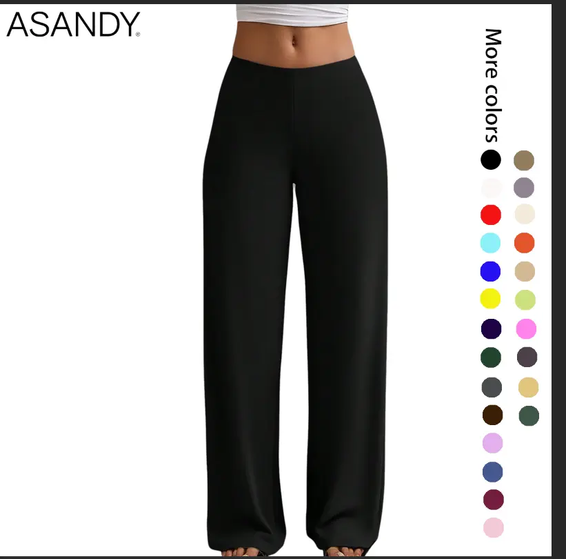 Women's High-Waist Trousers, Solid Stretchy Wide-Leg Flare for Corporate Office and Smart Casual Styles, Pants For Women, Corporate Office Wear, Elegant, Plain