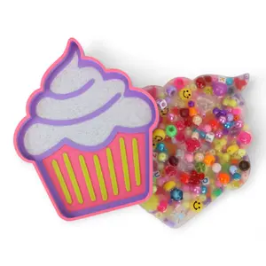 Cupcake Shaped Picky Pad and Tray- Satisfy Your Urge to Pick, Pop and Peel Stress-Free! Silicone pad