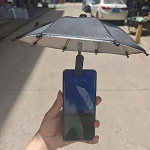 Mini Phone Umbrella with Suction Cup Stand, Anti-Glare Sun Protection, Sunshade Canopy, Rainproof Smartphone Cover, Outdoor Use, Durable Design, Sun Parasol Umbrella