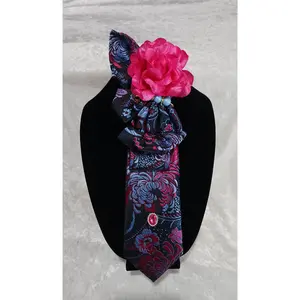 Navy/Magenta Floral Custom Tie