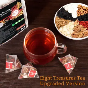 Healthy and nourishing teas, including ginseng eight-treasure tea, maca health tea, organic herbal tea, precious tea, and detox tea, suitable for daily health maintenance for both men and women. Herbal formula.